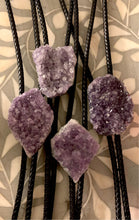 Load image into Gallery viewer, My muse, Mary K’s amethyst druzy bolo tie