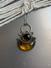 Load image into Gallery viewer, Amber flower moon power necklace