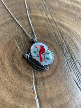 Load image into Gallery viewer, Vintage mother of pearl cardinal necklace