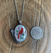 Load image into Gallery viewer, Vintage mother of pearl cardinal necklace