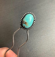 Load image into Gallery viewer, Sterling silver and turquoise hair pin-SALE