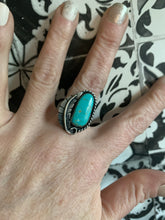 Load image into Gallery viewer, The turquoise leaf ring I