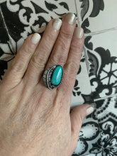 Load image into Gallery viewer, The turquoise leaf ring I