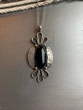 Load image into Gallery viewer, Black onyx fanned pendant necklace