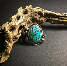 Load image into Gallery viewer, Large heavy webbed turquoise ring