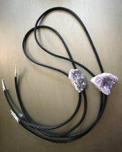 Load image into Gallery viewer, My muse, Mary K’s amethyst druzy bolo tie
