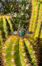 Load image into Gallery viewer, Turquoise flower power cuff bracelet