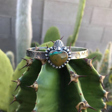 Load image into Gallery viewer, Sacred heart turquoise cuff bracelet
