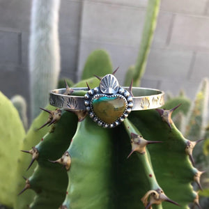 Sacred heart turquoise cuff bracelet