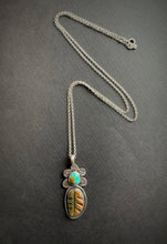 Load image into Gallery viewer, Turquoise flower and leaf pendant necklace II
