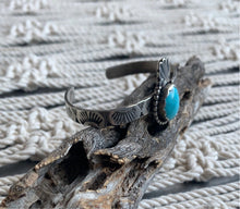 Load image into Gallery viewer, Turquoise fan and lash cuff bracelet
