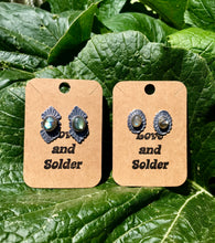 Load image into Gallery viewer, Oval labradorite post earrings
