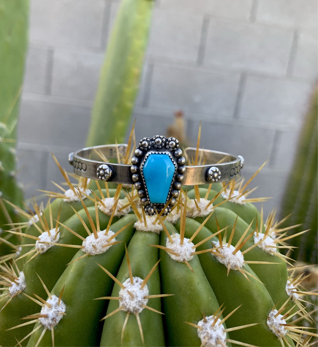 Turquoise coffin cuff bracelet
