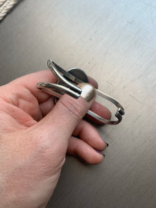 Vintage mother of pearl cardinal cuff bracelet