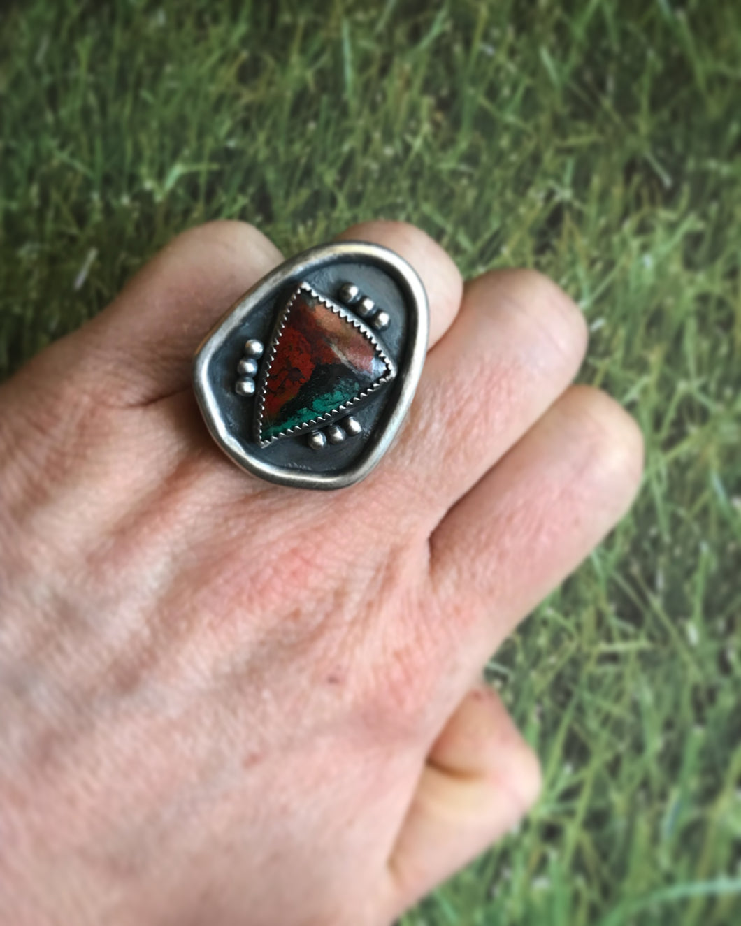 Sonoran sunrise shield ring