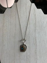 Load image into Gallery viewer, Toggle turquoise inlay and wood cabochon pendant necklace
