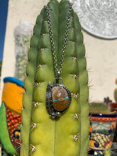 Load image into Gallery viewer, Royston ribbon turquoise and leaf pendant necklace
