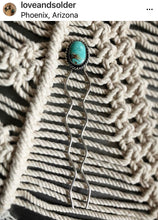 Load image into Gallery viewer, Sterling silver and turquoise hair pin-SALE
