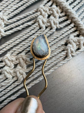 Load image into Gallery viewer, Moonstone brass hair pin
