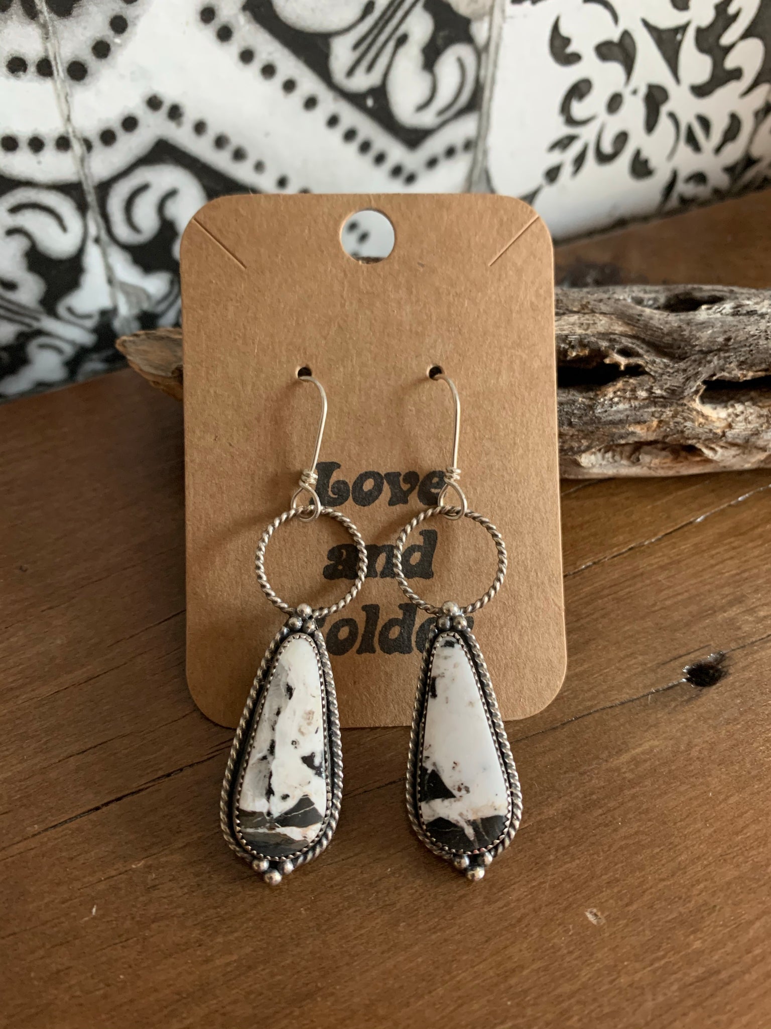 White clearance buffalo earrings