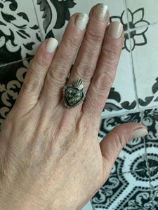 Desert bloom variscite sacred heart ring