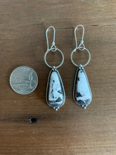 Load image into Gallery viewer, White buffalo twisted hoop dangle earrings
