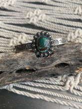 Load image into Gallery viewer, Turquoise flower power cuff bracelet
