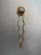 Load image into Gallery viewer, Labradorite brass hair pin
