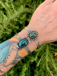 Scalloped turquoise cuff bracelet