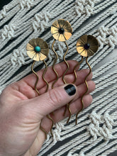 Load image into Gallery viewer, Brass flower hair pin
