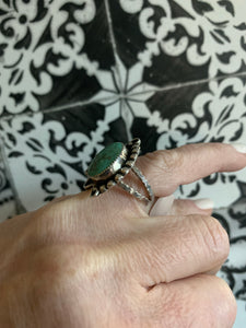 Asymmetric pastel green turquoise ring