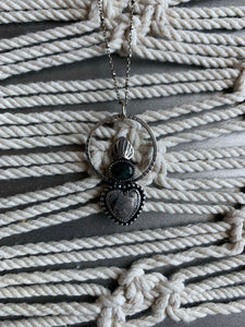 Sacred heart halo pendant necklace