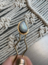 Load image into Gallery viewer, Moonstone brass hair pin
