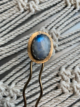 Load image into Gallery viewer, Moonstone brass hair pin
