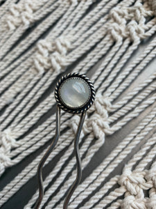 Moonstone sterling silver hair pin