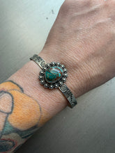 Load image into Gallery viewer, Turquoise flower power cuff bracelet
