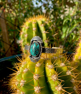Scalloped turquoise cuff bracelet
