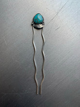 Load image into Gallery viewer, Turquoise and setting sun hair pin
